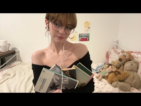 awkward english girl shows you some of her favourite books! [whispering unscripted asmr]