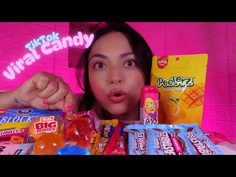 ASMR Trying Viral Candy | Mango Peelerz 4D | Mr Beast Chocolate | Nerds Rope | Fruit Pop Jelly 🌙🍫🍭