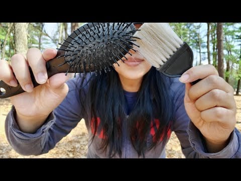 Public ASMR🌳Hiking Adventure w/Brush Fast Aggressive Lofi Tapping Brushing