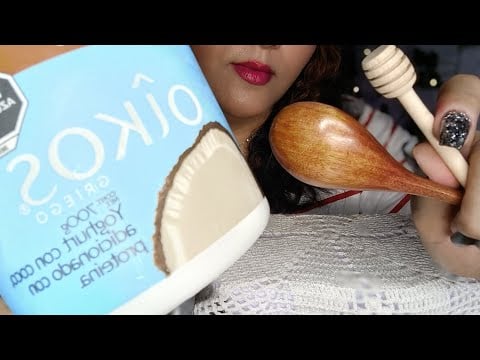 ASMR Comiendo yogurth con cucharita mielera
