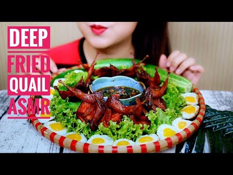 ASMR Deep Fried Quail , EATING SOUNDS | LINH-ASMR