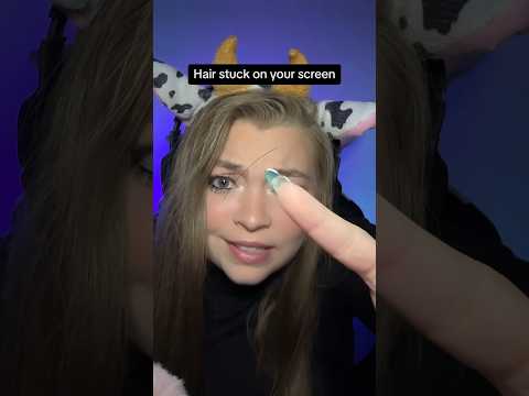 Hair on screen 〰️〰️〰️ #asmr #satisfying #shortsasmr #shorts #asmrsounds