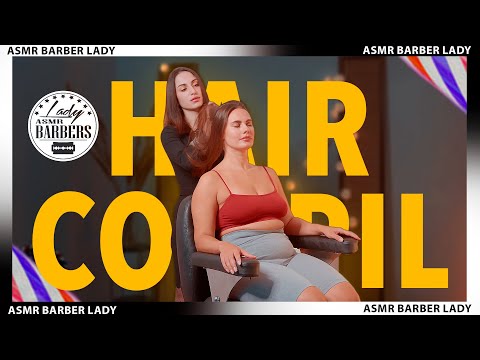 💈 ASMR Barber Head Massage and Hair Play by Barber Lady Nisa (Compilation)