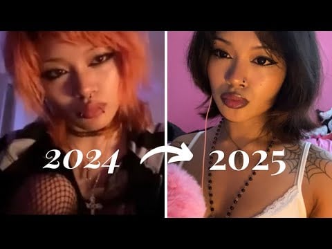 remaking my first ASMR video from a year ago || pink triggers 🩷🎀