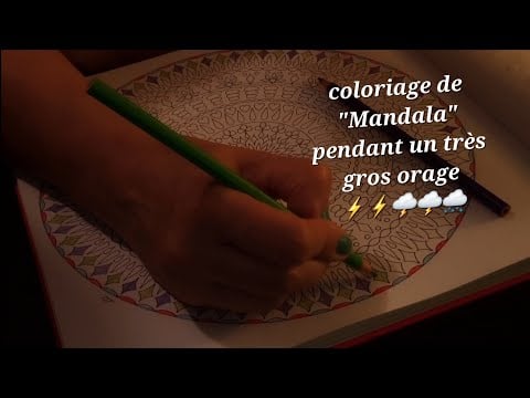 #asmr Français Coloriage de "Mandala" pendant un gros orage🌨🌩⚡️