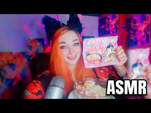 COMIENDO RAMEN CARBONARA🍜 ASMR