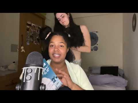 Finalizando o Cabelo da minha Amiga- ASMR