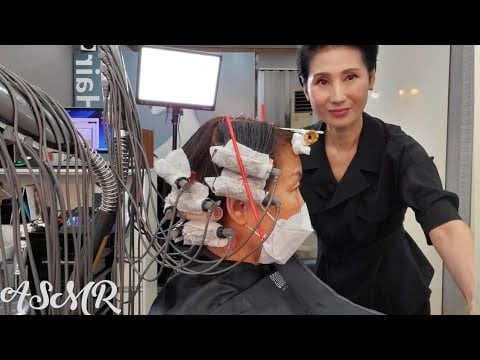 미용실 ASMR  뿌리염색 / S컬 셋팅펌 시술하는 방법?   S curl setting perm/Korean beauty salon