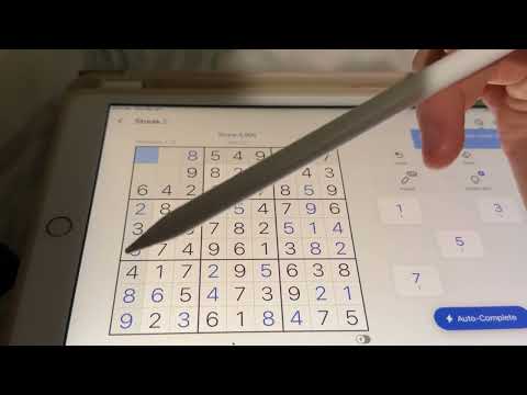 Sudoku ASMR (iPad writing, tapping, counting)