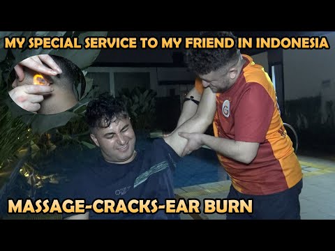 ASMR BARBER EAR BURN - HAIRCUT 💈 CRACKS 💈 Head,Face,Back,Arm,Foot,Palm massage #indonesia @bekironal