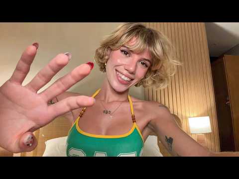 Trying ASMR clothes scratching, whispering & tapping your face!