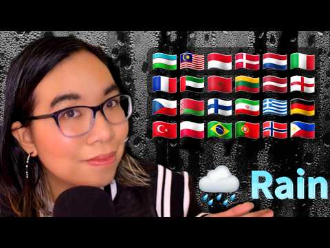 ASMR RAIN IN DIFFERENT LANGUAGES (Phone Tapping, Rain, Mouth Sounds, Whispering) ☔🌧️ [24 Languages]