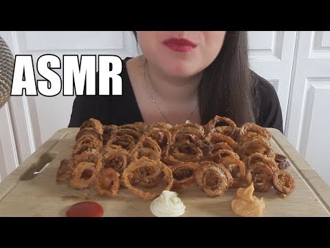 ASMR - Crunchy Fried ONION RINGS MUKBANG 먹방 (No talking) *Eating Sounds*