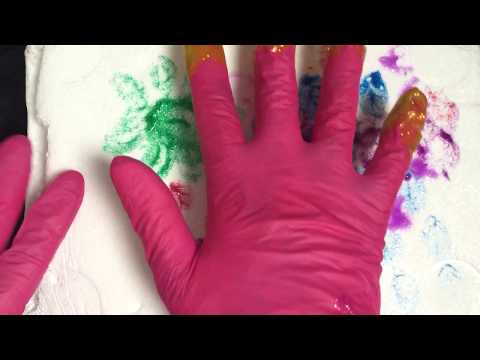 VYNIL GLOVES🤚 ✋ PAINT 💌 GLITTER 💌 LAYERING💕  [[ASMR]]