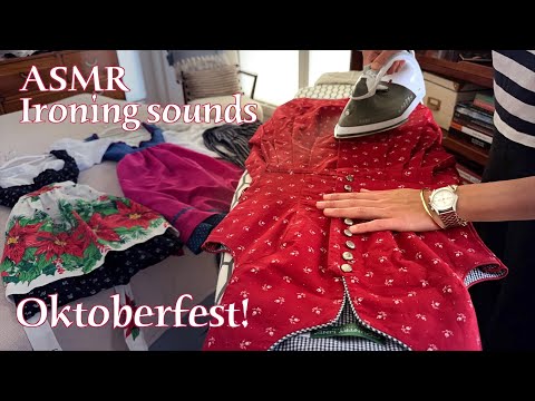ASMR 🌙 Sloppy ironing for Oktoberfest! - Ironing and fabric sounds (no talking)