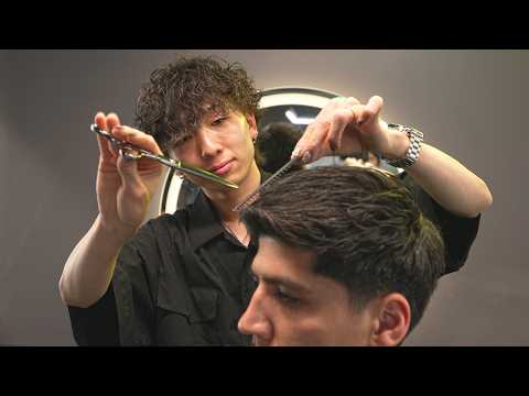 💈ASMR Old-School Barbering Done Right with Scissors– Classic Haircut & Straight Razor Shave in Japan