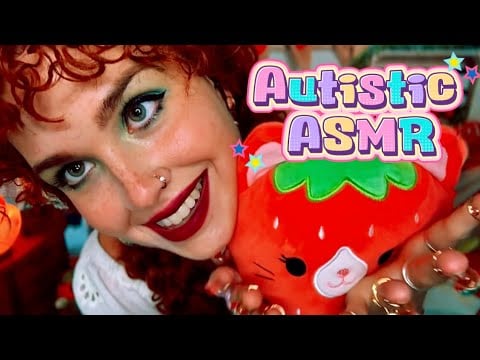 Autistic ASMR 🍓Tingly Strawberry Makeover (stimming, personal attention, screen tapping) 
