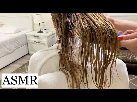 ASMR | lofi hair brushing and back brushing in sunny beach ☀️ (aircondition/white noise, no talking)