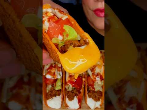 CRUNCHY CHEESE TACOS #asmr #tacos #food #eat #mukbang