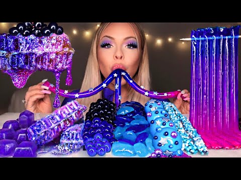 ASMR GALAXY HONEYCOMB, PLANET GUMMI, NERD ROPE, GALAXY ROCKS, JELLY NOODLES, GALAXY CANDY MUKBANG 먹방