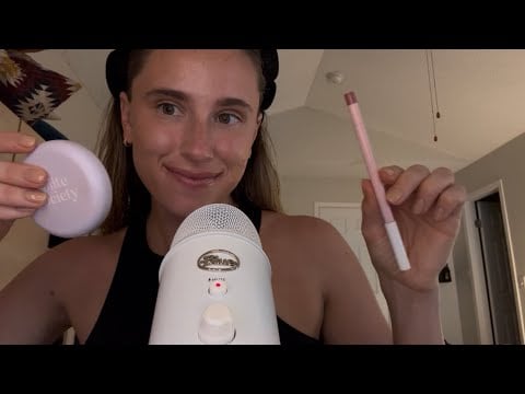 ASMR Doing My Makeup with Only 5 Products (makeup application, tongue clicking, brush sounds)