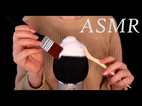 ASMR Mic Scratching & Brushing with Foam (No Talking)