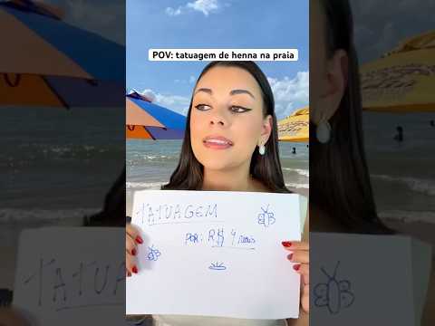 POV: tatuagem de henna na praia #asmr #asmrsounds #humor #comedia #shorts