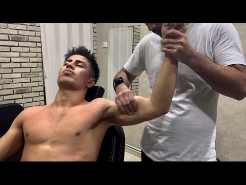 Incredibly comfortable ASMR to client with perfect perfect body that looks like Justin Bieber