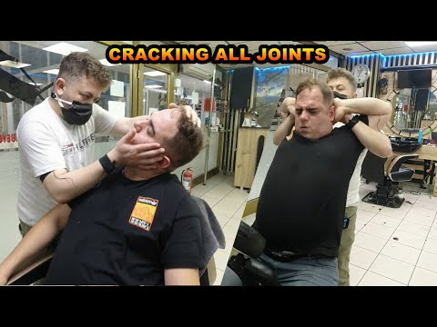 CRACKING ALL JOINTS & MURAT MASTER BARBER & Asmr Head, Back, Arm, Face, Ear, Neck, Eyebrow Massage