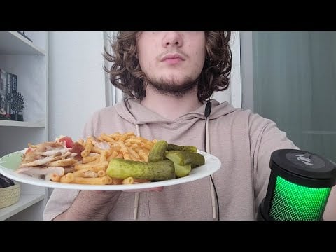 Makarna, Tavuk, Turşu Mukbang ASMR | Benimle Bir Akşam Yemeği | Türkçe ASMR