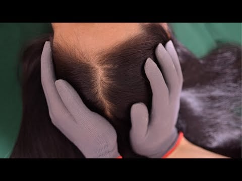 ASMR Scalp Massage, Head Massage Using Gloves Relaxing For Deep Sleep