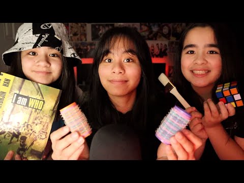 trying ASMR with my sisters for the first time | 50+ triggers!