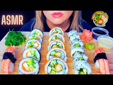 ASMR SUSHI PLATTER MUKBANG (NO TALKING) EATING SOUNDS