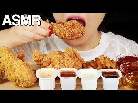 ASMR POPEYES CRUNCHY FRIED CHICKEN EATING SOUNDS MUKBANG NO TALKING