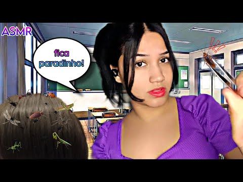 ASMR-Menina metida da sua sala tira o seus "piolhos" só que não