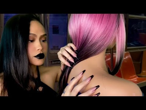 ASMR The Mysterious Girl On The Train Plays With Your Hair + Back Scratch / Tracing Roleplay 