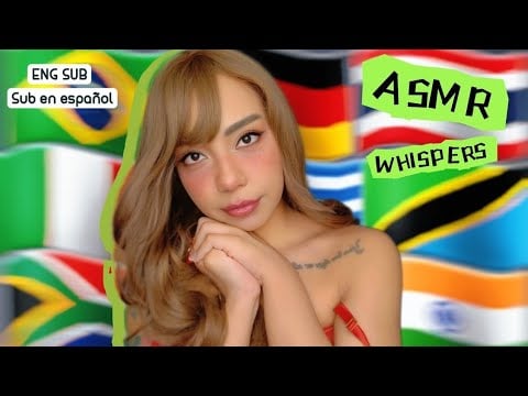 ASMR WHISPERS I LOVE YOU, SUSSURRANDO EU TE AMO EM VARIOS IDIOMAS 🇧🇷🇮🇳🇮🇹🇩🇪🇹🇭🇬🇷🇿🇦🇹🇿 #ASMR