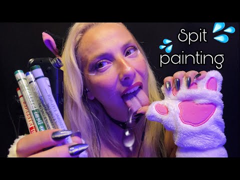 ASMR: SPIT PAINTING YOU 🎨👅💦 KEDİ ROLAPLAY 🐈