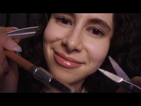 ASMR Lebanese 🇱🇧 roleplay - Your friend does your eyebrows - Whispering/Real camera touching