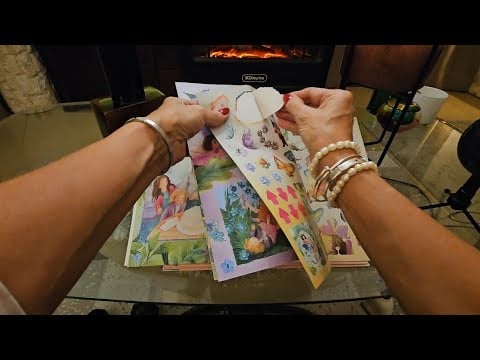 Asmr🪻🦋Relaxing Sticker Book Sounds & Page Turning. Soft Spoken Story.