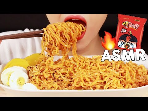 ASMR MINI NUCLEAR FIRE NOODLE CHALLENGE 미니 핵불닭볶음면 챌린지 먹방🔥 | MINEE EATS