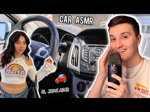 ASMR In The Car w/@ASMRJADE  🚗 (tapping + scratching sounds)