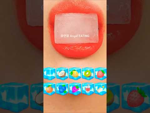 @AngelEATING777 asmr COLORFUL WATER ICE MUKBANG 얼음 먹방 eating sounds