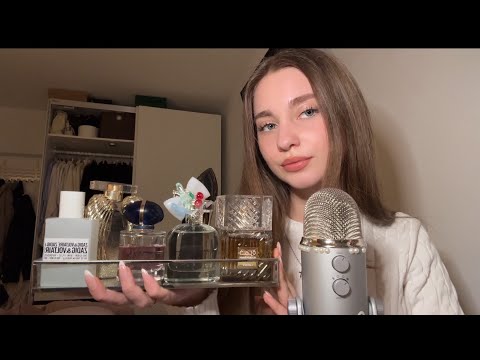 ASMR Perfume Collection 💗 Part 2 (glass tapping, spraying sounds, close up)