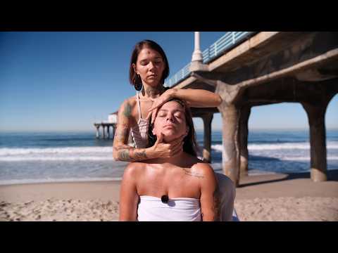 ASMR Massage for Deep Sleep | Soul Touch Therapy with Ocean Waves