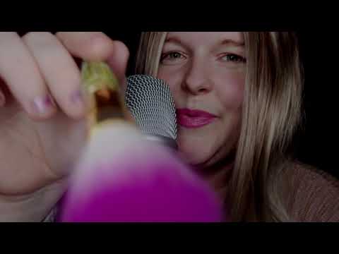 ASMR | Lofi Face Brushing, Mouth Sounds, Mic Brushing, Whispering.