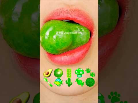 @AngelEATING777 asmr GREEN KOHAKUTO EMOJI FOOD 초록색 코하쿠토 이모지 먹방 eating sounds