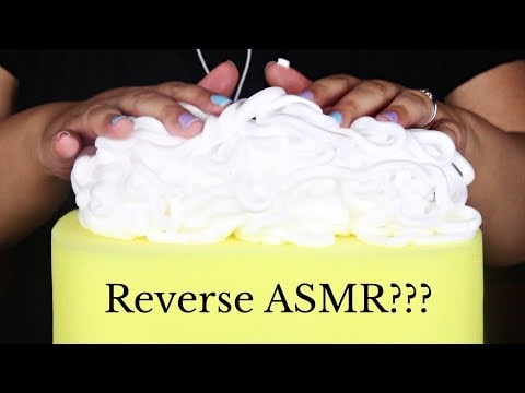 Sponge Mic Brushing, Shaving Cream, REVERSE ASMR (New Trigger?) No Talking