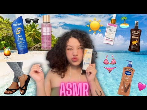 shy girl shows you her beach stuff ASMR🌊🏖️SPANGLISH 🎈