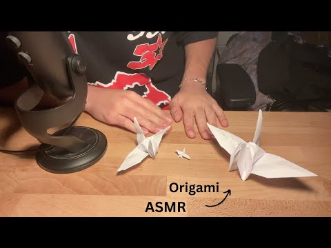 ASMR [easy] gentle whisper Origami | How to fold a Paper Crane